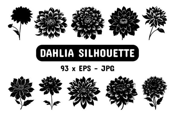 Download Dahlia Silhouette Set Collection Bundle - Set collection bundle Collection