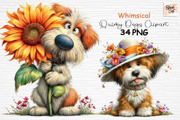 Download Whimsical Quirky Dogs Clipart PNG - Dogs Collection