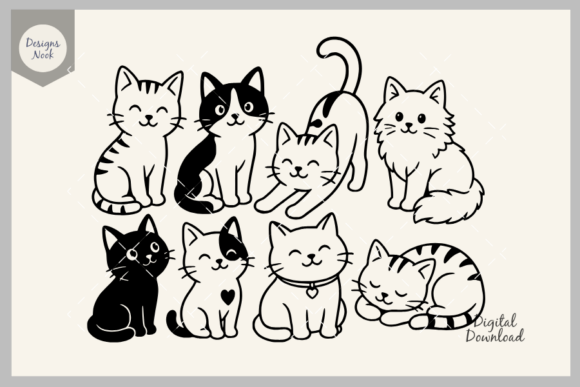 Download Cute Cat SVG Bundle, Cat Silhouette SVG - Cat svg Collection
