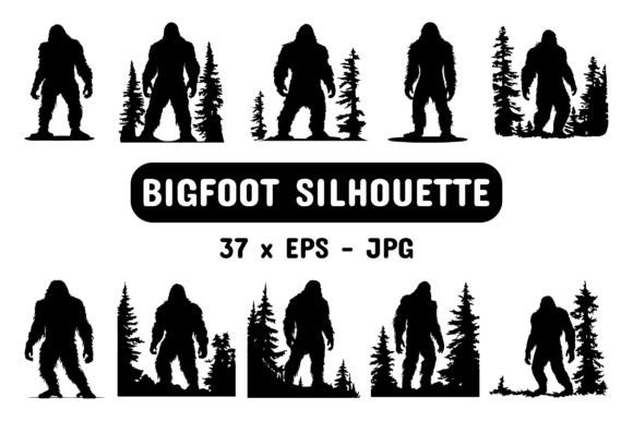 Download Bigfoot Silhouette Set Collection Bundle - Set collection bundle Collection
